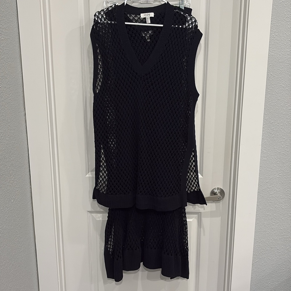 COS Open Knit Tank Top & Asymmetrical Skirt SET sz L - Picture 5 of 13